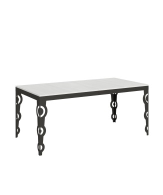 Table Karamay Evolution Anthracite - Table extensible 90x180/284 cm Karamay Evolution Frêne Blanc structure Anthracite