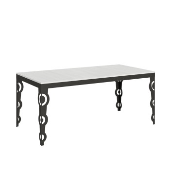 Table Karamay Evolution Anthracite - Table extensible 90x180/284 cm Karamay Evolution Frêne Blanc structure Anthracite