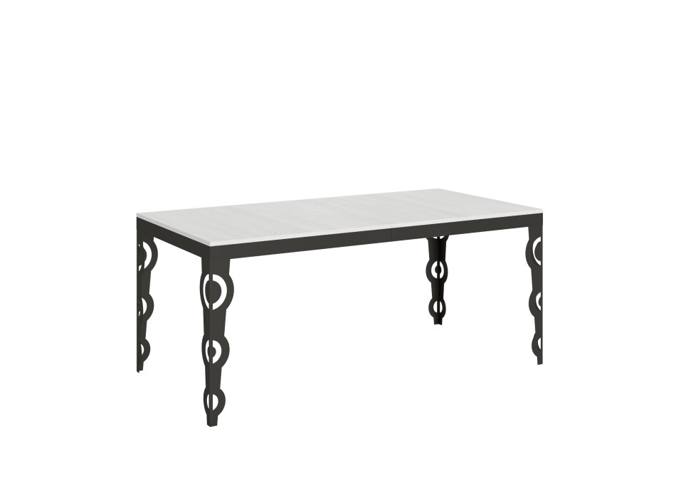 Table Karamay Evolution Anthracite - Table extensible 90x180/284 cm Karamay Evolution Frêne Blanc structure Anthracite