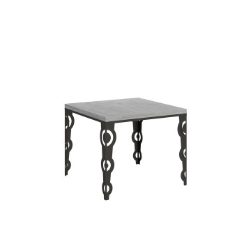 Table Karamay Libra Anthracite - Table ouvrante 90x90/180 cm Karamay Libra Chêne Nature structure Anthracite