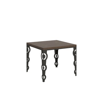 Table Karamay Libra Anthracite - Table ouvrante 90x90/180 cm Karamay Libra Chêne Nature structure Anthracite