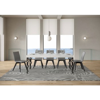 Table Karamay Premium Anthracite - Table extensible 90X120/224 cm Karamay Premium Frêne Blanc structure Anthracite