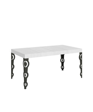 Table Karamay Premium Anthracite - Table extensible 90X120/224 cm Karamay Premium Frêne Blanc structure Anthracite