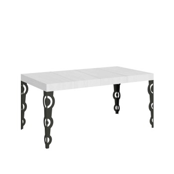 Table Karamay Premium Anthracite - Table extensible 90X120/224 cm Karamay Premium Frêne Blanc structure Anthracite