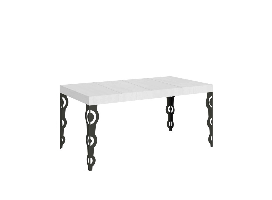 Table Karamay Premium Anthracite - Table extensible 90X120/224 cm Karamay Premium Frêne Blanc structure Anthracite