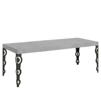 Table Karamay Premium Anthracite - Table extensible 90x160/264 cm Karamay Premium Frêne Blanc structure Anthracite