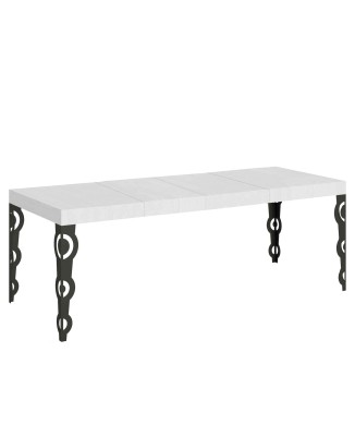 Table Karamay Premium Anthracite - Table extensible 90x160/264 cm Karamay Premium Frêne Blanc structure Anthracite