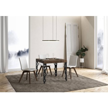 Table Karamay Premium Anthracite - Table extensible 90x90/246 cm Karamay Premium Frêne Blanc structure Anthracite