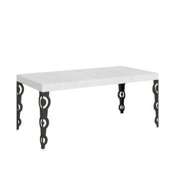 Table Karamay Premium Anthracite - Table extensible 90x90/246 cm Karamay Premium Frêne Blanc structure Anthracite