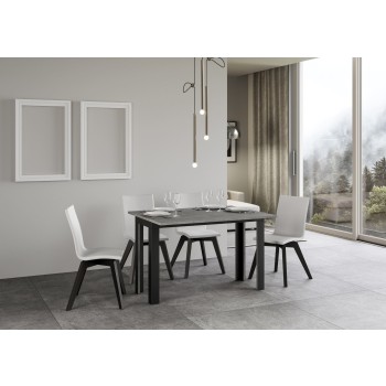 Table Double Linea - Table ouvrante 120/200x45/90 cm Linea Double Chêne Nature Structure Anthracite