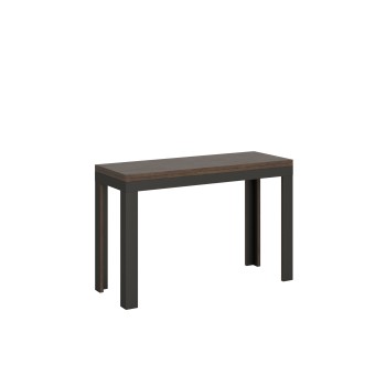 Table Double Linea - Table ouvrante 120/200x45/90 cm Linea Double Chêne Nature Structure Anthracite