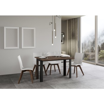 Table Double Linea - Table ouvrante 120/200x45/90 cm Linea Double Chêne Nature Structure Anthracite