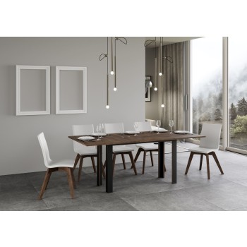 Table Double Linea - Table ouvrante 120/200x45/90 cm Linea Double Chêne Nature Structure Anthracite