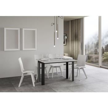 Table Double Linea - Table ouvrante 120/200x45/90 cm Linea Double Chêne Nature Structure Anthracite