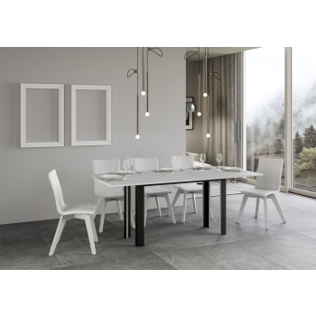 Table Double Linea - Table ouvrante 120/200x45/90 cm Linea Double Chêne Nature Structure Anthracite