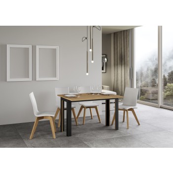 Table Double Linea - Table ouvrante 120x45/90 cm Linea Double Chêne Nature Structure Anthracite