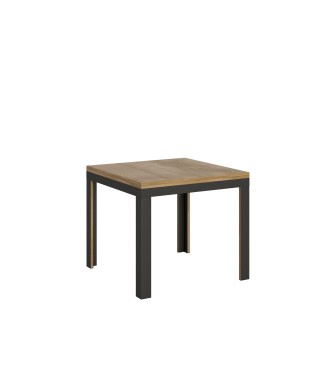 Table Libra Line Anthracite - Table ouvrante 90x90/180 cm Libra Line Chêne Nature Structure Anthracite