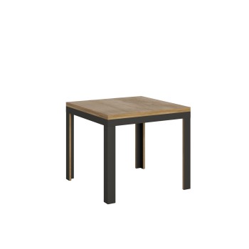 Table Libra Line Anthracite - Table ouvrante 90x90/180 cm Libra Line Chêne Nature Structure Anthracite