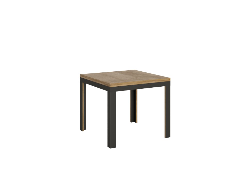 Table Libra Line Anthracite - Table ouvrante 90x90/180 cm Libra Line Chêne Nature Structure Anthracite