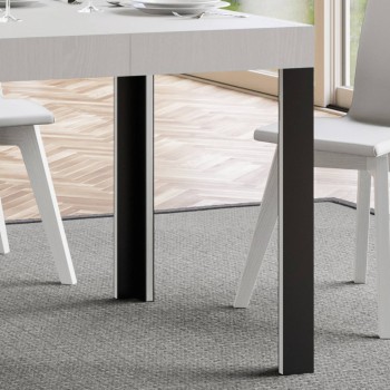 Table Linea - Table extensible 70x110/194 cm Linea Frêne Blanc structure Anthracite