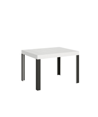 Table Linea - Table extensible 70x110/194 cm Linea Frêne Blanc structure Anthracite