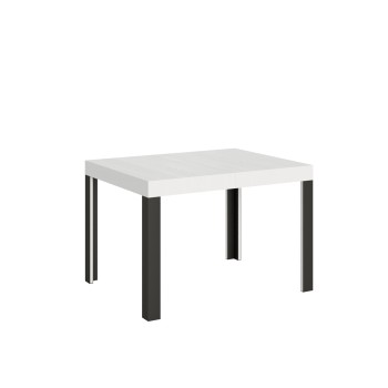 Table Linea - Table extensible 70x110/194 cm Linea Frêne Blanc structure Anthracite