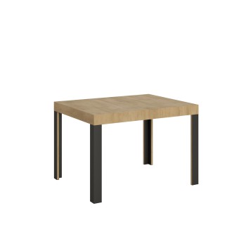 Table Linea - Table extensible 80x120/204 cm Linea Frêne Blanc structure Anthracite