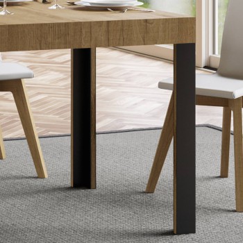 Table Linea - Table extensible 90x120/224 cm Linea Frêne Blanc structure Anthracite