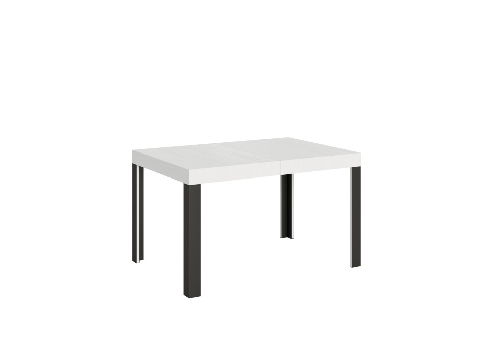 Table Linea - Table extensible 90x120/224 cm Linea Frêne Blanc structure Anthracite