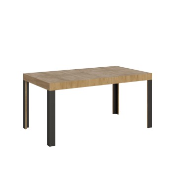 Table Linea - Table extensible 90x160/264 cm Linea Frêne Blanc structure Anthracite