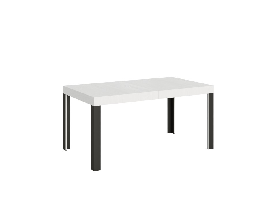 Table Linea - Table extensible 90x160/264 cm Linea Frêne Blanc structure Anthracite