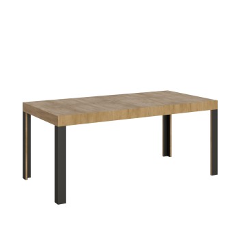 Table Linea - Table extensible 90x180/284 cm Linea Frêne Blanc structure Anthracite