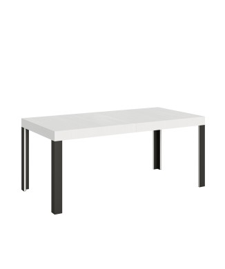 Table Linea - Table extensible 90x180/284 cm Linea Frêne Blanc structure Anthracite