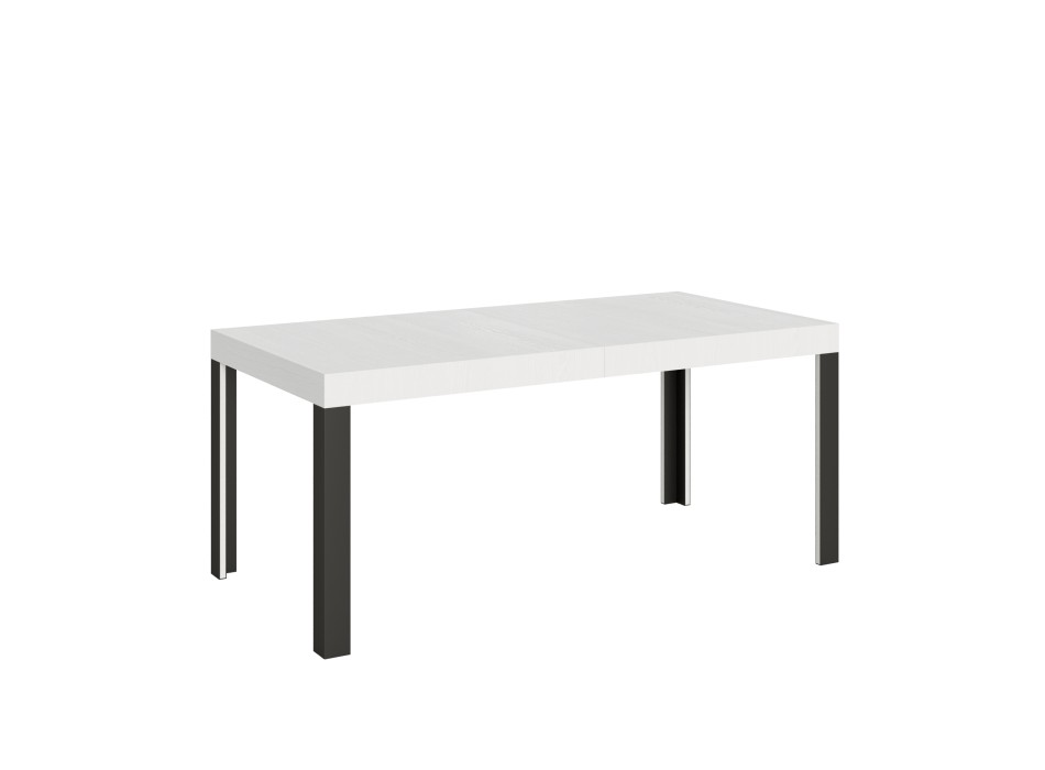 Table Linea - Table extensible 90x180/284 cm Linea Frêne Blanc structure Anthracite