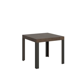 Table Linea - Table extensible 90x90/246 cm Linea Frêne Blanc structure Anthracite