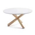 Table Lotus Ø 120 cm en laqué blanc mat