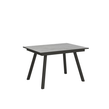 Table Mirhi - Table extensible 90x120/180 cm Mirhi Frêne Blanc structure Anthracite