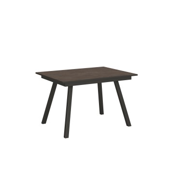 Table Mirhi - Table extensible 90x120/180 cm Mirhi Frêne Blanc structure Anthracite