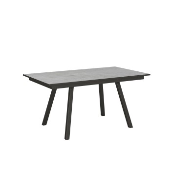 Table Mirhi - Table extensible 90x160/220 cm Mirhi Frêne Blanc structure Anthracite