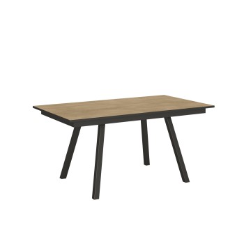 Table Mirhi - Table extensible 90x160/220 cm Mirhi Frêne Blanc structure Anthracite