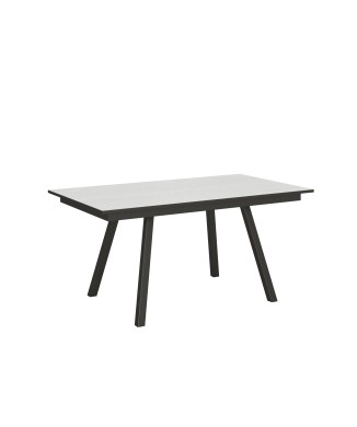 Table Mirhi - Table extensible 90x160/220 cm Mirhi Frêne Blanc structure Anthracite