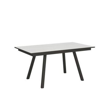 Table Mirhi - Table extensible 90x160/220 cm Mirhi Frêne Blanc structure Anthracite