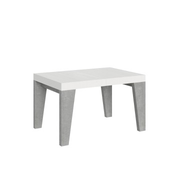 Table Naxy Mix - Table extensible 90x130/234 cm Naxy Mix Plateau Frêne Blanc - Pieds Noyer