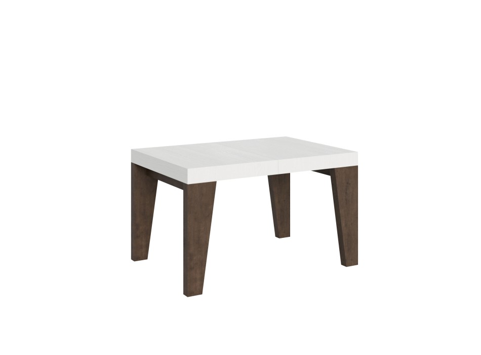 Table Naxy Mix - Table extensible 90x130/234 cm Naxy Mix Plateau Frêne Blanc - Pieds Noyer