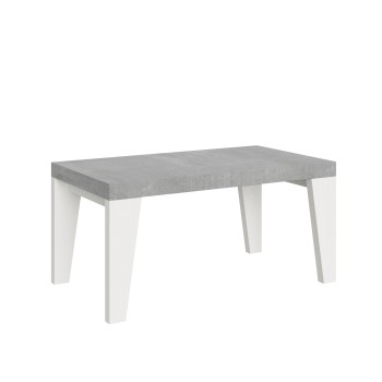 Table Naxy Mix - Table extensible 90x160/264 cm Plateau Frêne Blanc Naxy Mix - Pieds Noyer