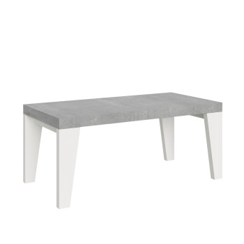 Table Naxy Mix - Table extensible 90x180/284 cm Plateau Frêne Blanc Naxy Mix - Pieds Noyer