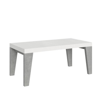 Table Naxy Mix - Table extensible 90x180/284 cm Plateau Frêne Blanc Naxy Mix - Pieds Noyer