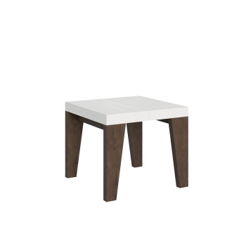 Table Naxy - Table extensible 90x90/246 cm Naxy Frêne Blanc