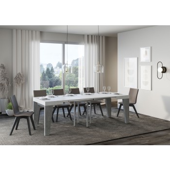 Table Naxy - Table extensible 90x90/246 cm Naxy Frêne Blanc