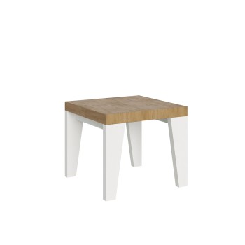 Table Naxy - Table extensible 90x90/246 cm Naxy Frêne Blanc